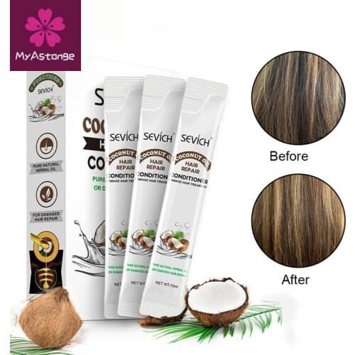 Sevich 10PCS/BOX Coconut Oil Hair Conditioner Repair Dry Damaged Improve Bifurcation Smooth Portable for travelling