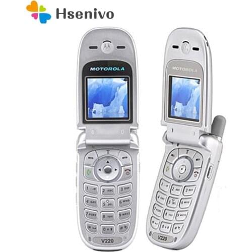 Motorola V220 Refurbished-Original Unlocked Flip 128x128 pixels 860mAh mobile phone one year warranty free shipping