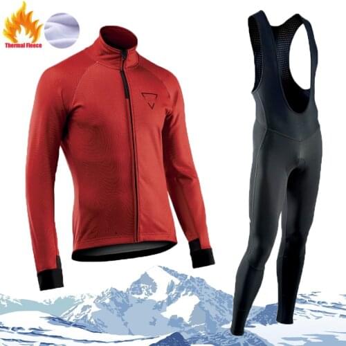 STRAVA 2021 New Winter Thermal Fleece Cycling Clothing Mens Long sleeve Set MTB Uniform Bike Wear Bicycle Clothes Cycling Jersey