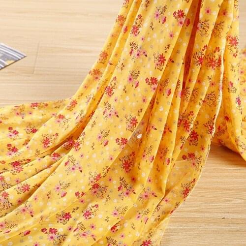 Chiffon Flower Print Fabric 75D Soft Bridal Dress Material Fabric