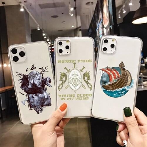 Vikings Series TPU Soft Silicone Phone Case for iPhone 11Pro 12pro Max XR X XS 6 6S 7 8 Plus 12mini transparent TPU shell Cover