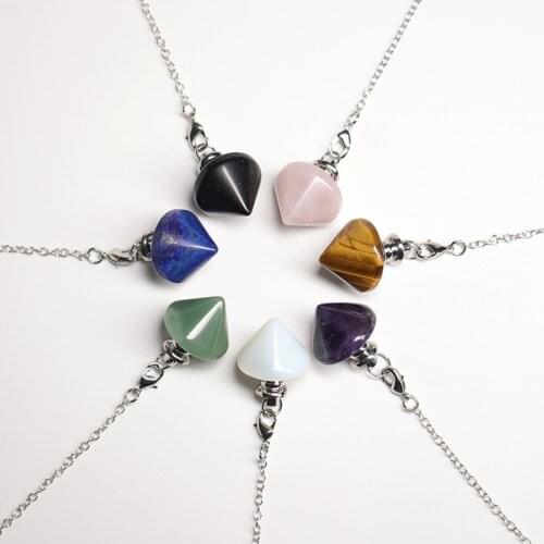 Natural Crystal Pendulum Healing Stone, Mineral Health Talisman Pendulum Simple Fashion Gift For Men And Women