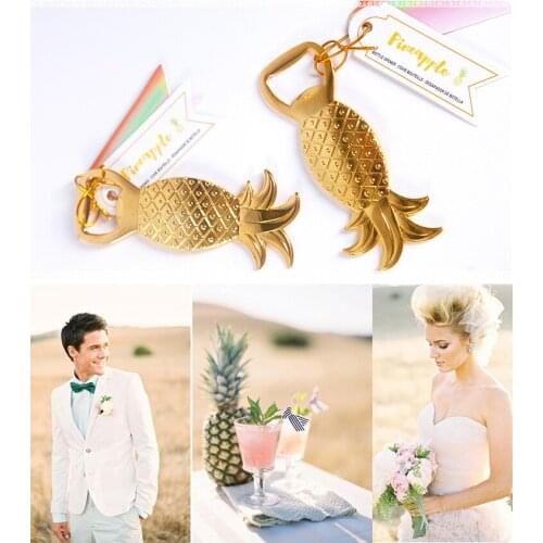 2016 New Arrival Wedding Bridal Favor Gifts Gold Pineapple Bottle Opener Party Favors Gift Free shipping