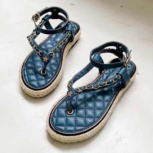 New Women Sandals 2021 Platform Heel Fisherman Shoes For Woman Ankle Strap Sandals Slippers Chain Flip Flops Female Heels Shoes