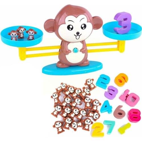 Monkey Balance Scale Math Game Toy Kindergarten Teaching Board Montessori Early Educational Learning Kids Aids Number I6V9