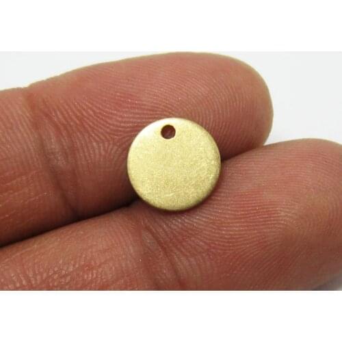 50pcs Brass Earrings charms Brass round pendant 10x1mm Raw brass coin charm R172