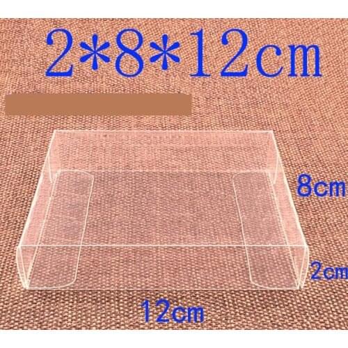 2x8x12CM PVC Clear Toy Display Box Gift Transparent Dust Packaging Box Wedding Supplies Cosmetic Bottle Boxes