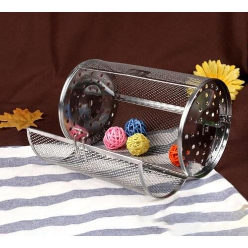 Stainless Steel BBQ Grill Oven Rotated Roaster Drum Peanut Coffee Beans Basket