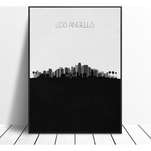 Los Angeles Skyline Art Canvas Poster Prints Home Wall Decor Painting