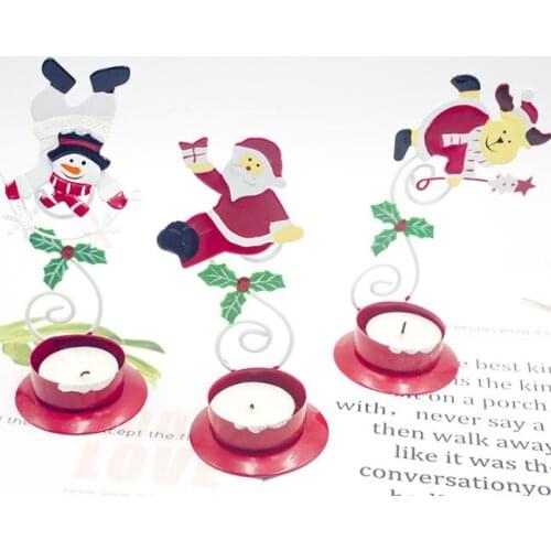 Christmas table decorations Iron Candlestick Candle Holders Ornament Christmas series Santa Claus gift