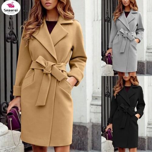 Separqi Women's Coats With A Belt
