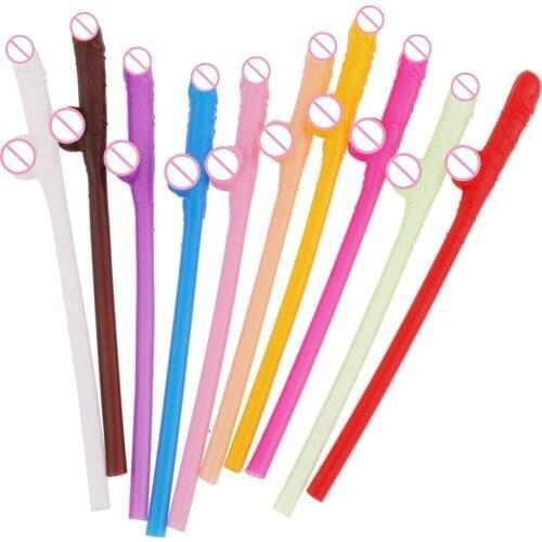 10 Bachelor Party Accessories Creative Penis Drinking Straws Night Out Bar Bachelorette Hen Party Supplies Novelty Bridal Straws