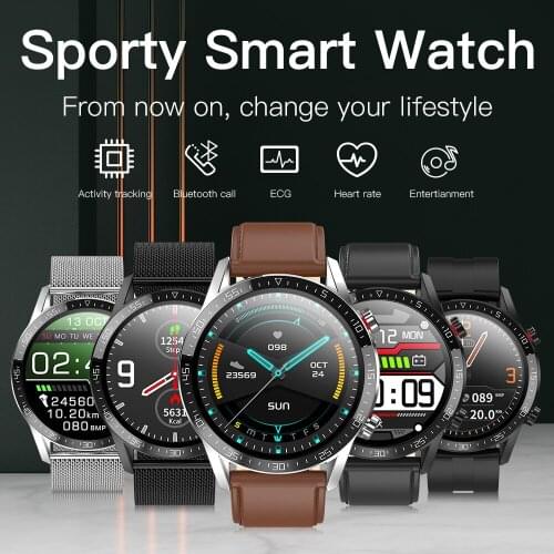 High-end PPG+ECG smart watch Bluetooth calling IP68 waterproof heart rate steps message call remind full round touch smartwatch