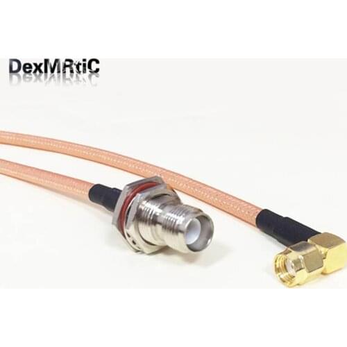 WIFI antenna adapter RP-SMA Right Angle Male Plug Switch RP-TNC Female Jack pigtail cable RG142 50CM /100CM low loss