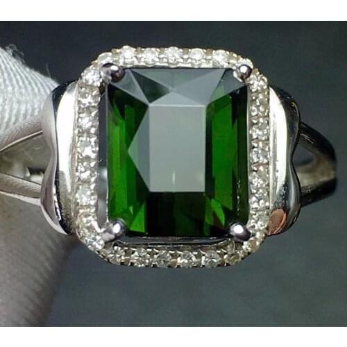 Fine Jewelry Real Pure 18 K Gold Jewelry 100% Natural Green Tourmaline Gemstones 2.6ct Diamonds Males Wedding Fine Mans Rings