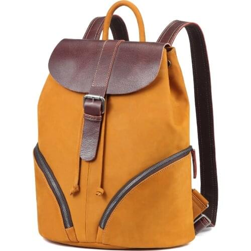 For Girls Genuine Leather Bag Woman Backpack School Bags Female Back Pack For School Fashion Solid Bolsa Feminina Mochila