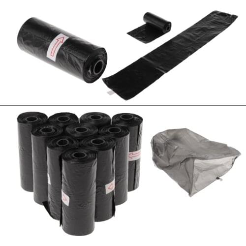 10 Roll/Set Garbage Bag Degradable Pet Poop Shit Trash Home Kitchen Waste Black P15D