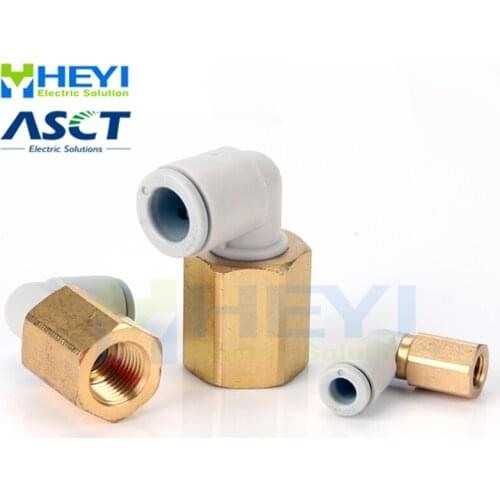 10PCS/bag KQ2LF OD 4mm 6mm - Internal Thread M5 M6 1/8'' 3/8'' 1/4'' Pneumatic Female Elbow Connector Tube Air Push In Fitting