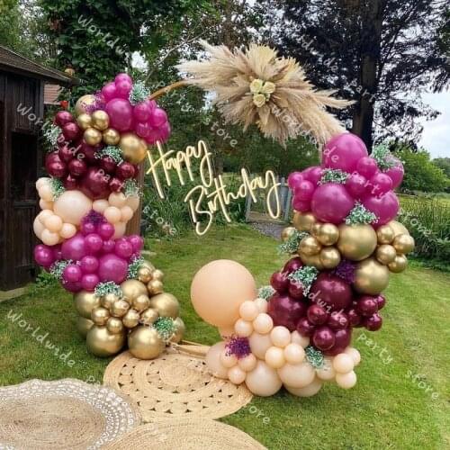 123pcs Burgundy Balloon Garland Arch Kit Metallic Gold Skin Latex Balloons Wedding Birthday Party Baby Shower Home Decor Supply