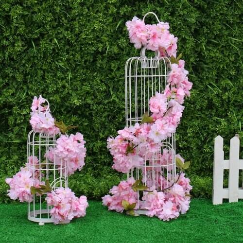 177cm Artificial Cherry Blossoms Flowers Rattan Fake Pink Wisteria Vines Garland Wall Hanging Wedding Backdrop Home Party Decor