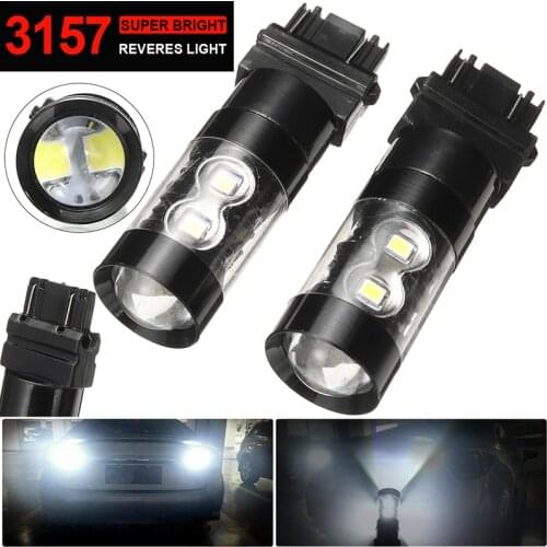 2pcs 12V 10W White 6000K SMD LED Car Auto Backup Reverse Light Bulbs Signal Lamp Fit For 3156 3056 3057 3157 DIY Accessories