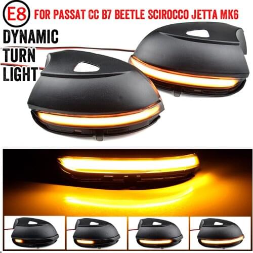 2 pieces LED Side Wing Dynamic Turn Signal Light Rearview Mirror Indicator For VW Passat CC B7 Beetle Scirocco Jetta MK6 Euro