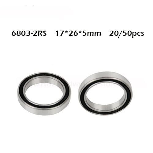 20/50PCS 6803RS Bearing 17x26x5 mm ABEC-1 Bicycle Bottom Brackets & Spares 6803rs Ball Bearings