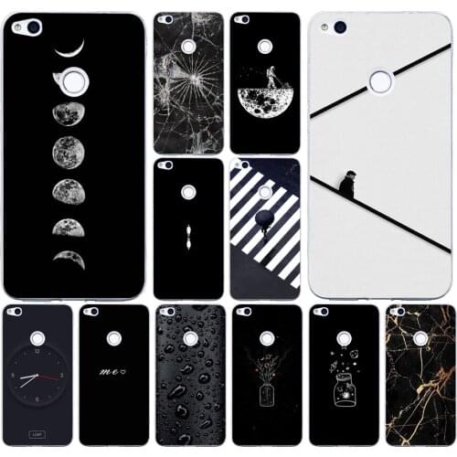 43AS Black & White Soft Silicone Tpu Cover phone Case for Huawei Honor 20 Pro view 10 P8 P9 Mate 10 lite 2017