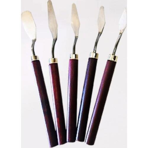 5Pcs Professional Stainless Steel Spatula Kit Palette for oil painting Fine Arts Painting Tool Set flexible blades #20