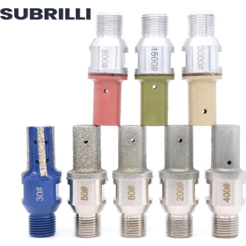 SUBRILLI Diamond Finger Bit CNC Milling Cuter Router Bit Segments Electroplated Resin For Granite Glass Stone Concrete 1/2 GAS