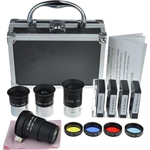Astronomical Telescope Accessory Kit With Telescope Plossl Eyepieces Set Filter Set 2x Barlow Lens