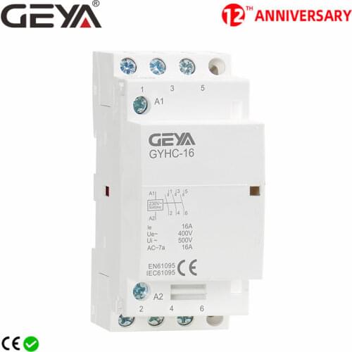 Free Shipping GEYA GYHC 3 Phase 16A 20A 25A 3NO 220V Din Rail Household AC Modular Contactor Automatic