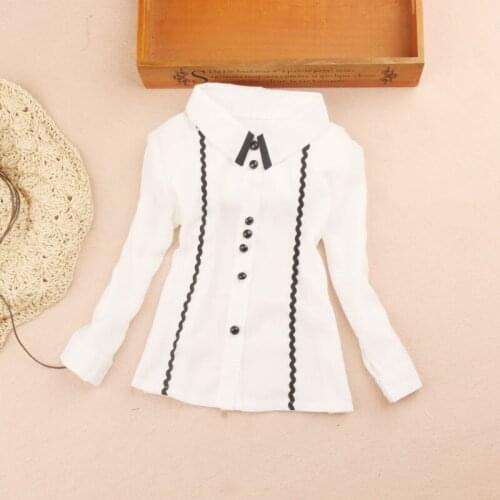Girls blouse 2019 Autumn kids clothes children clothing school girl white blouse chiffon child shirt single-breasted blusa 2-16Y