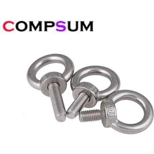 Compsum 304 stainless steel lifting eye screw eye bolt anti-rust ring lifting eye bolts M3 M4 M5 M6 M8 M10 M24