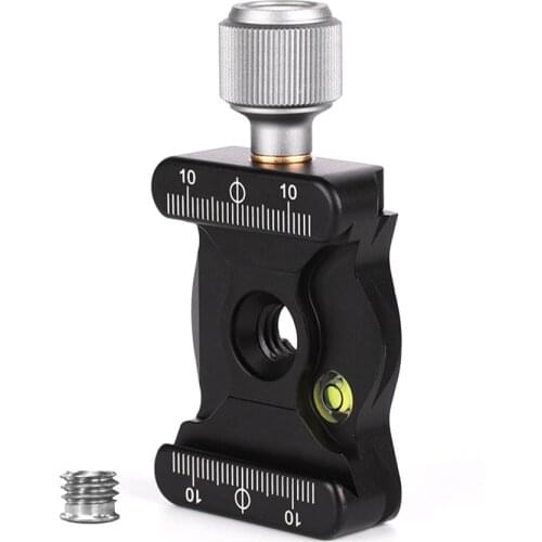 Quick Release Clamp for Ballhead Tripod Camera Accessories QR Plate with 1/4 & 3/8 Inch Screw Mount Bubble Level Aluminium Alloy