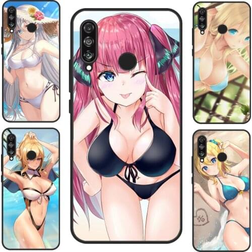 Sexy Anime Bikini Girl Case For Huawei P Smart 2019 2021 Nova 5T Mate 20 Lite P20 P30 P40 Honor 20 Pro 8X 9X 10i