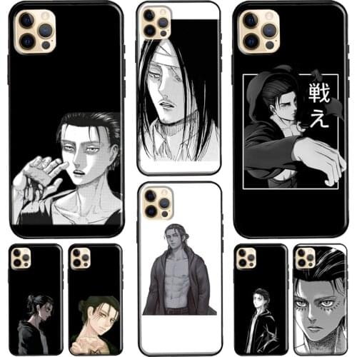 Attack on Titan Eren Yeager Silicone Case For iPhone XR X XS Max 5S 6S 7 8 Plus SE 2020 11 12 Pro Max Phone Cover