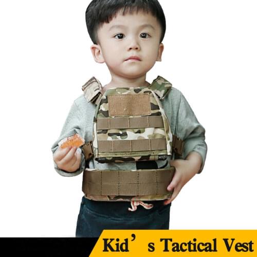 Kids Tactical Vest Military Molle System Outdoor Combat Sports Loading Adjustable Chest Vests 1000D Hunting Airsoft Vest