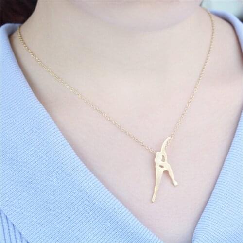European/American Popular Minimalist Skater Boy Pendant Link Chain Creative Cute Outdoor Sports Jewelry Necklace
