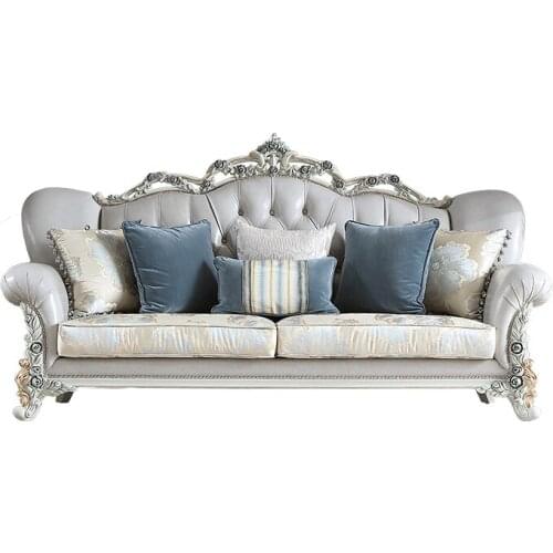 French light luxury leather sofa large family European living room high sense sofa combination furniture set