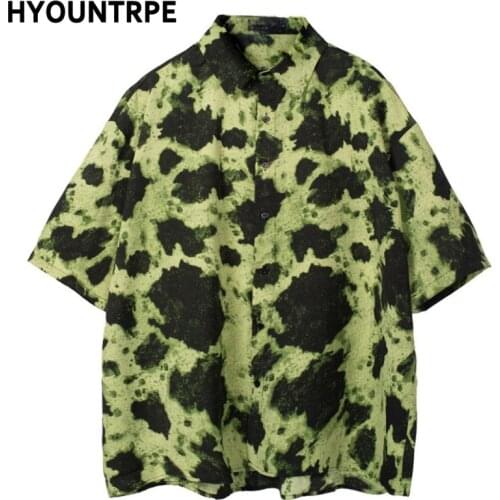 Hawaiian Shirt Hip Hop Streetwear Harajuku Print Beach Shirt Summer Vintage Loose Short Sleeve Aloha Shirt Casual Mens Shirt