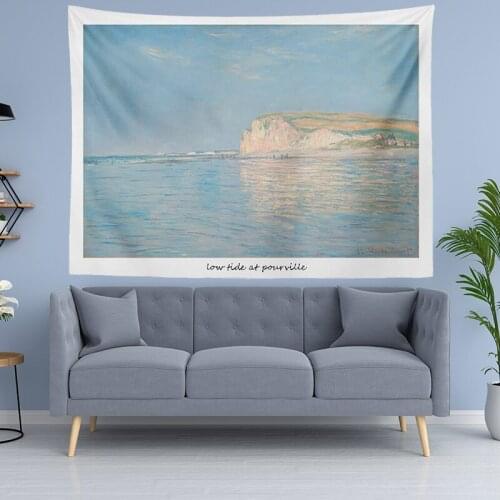 Tapestry Monet Landscape Oil Painting Hazy Beauty Abstract Art Background Cloth Ins Hanging Nordic Girl Bedroom Decoration