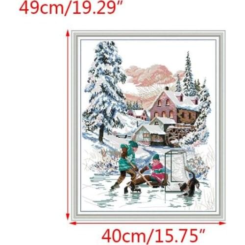 Ice Hockey Handmade Needlework Counted 14CT Printed Cross Stitch DIY Embroidery R7RC
