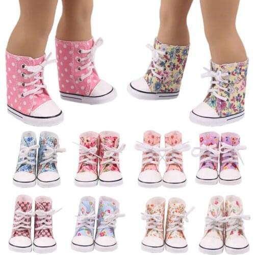 Free Shipping 7*4 cm Doll Shoes For American 18 Inch Girl Toys 43 cm Born Baby Reborn Doll Items Our Generation Doll Clothes