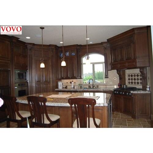 Cherry solid wood kitchen cupboard with Roman column