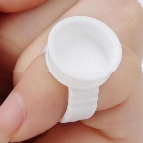 Hot 50Pcs Pigment Glue Rings Ink Holder for Eyebrow Permanent Makeup Tattoo Supplies