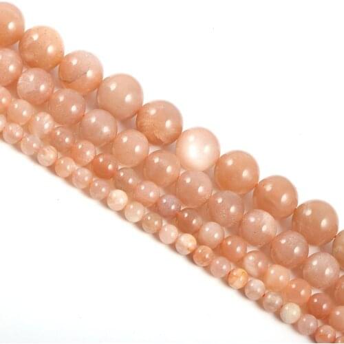 Round Sun Stone Beads DIY Necklace Bracelet Loose Spacer Sunstone For Jewelry Making Size 4/6/8/10mm 15'' Wholesale