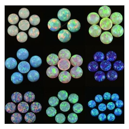 3mm round cabochon fire opal stone synthetic opal for making fashion jewelry loose opal gemstones in 78 colors