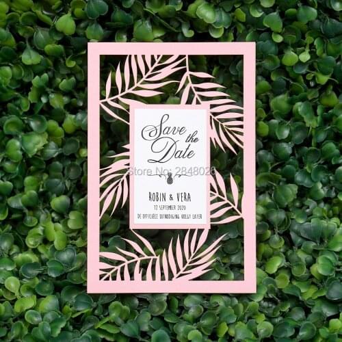 Customized laser cut Tropics Summer save the date, laser cutting wedding save the date cards,invitation invitation cards