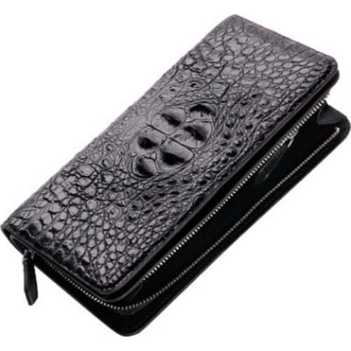 LINSHE crocodile business handbags men crocodile Hand bag male high-grade long zipper men wallet men clutch bag